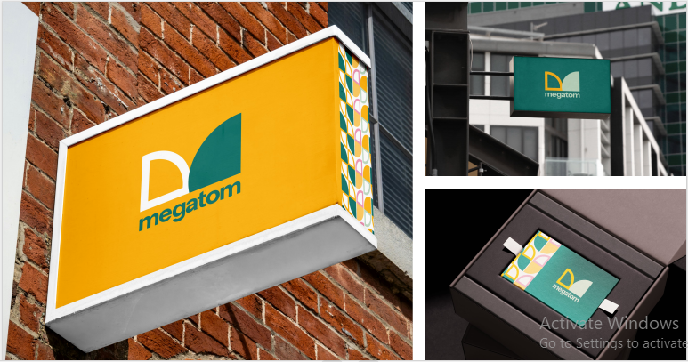 Megatom brand signage